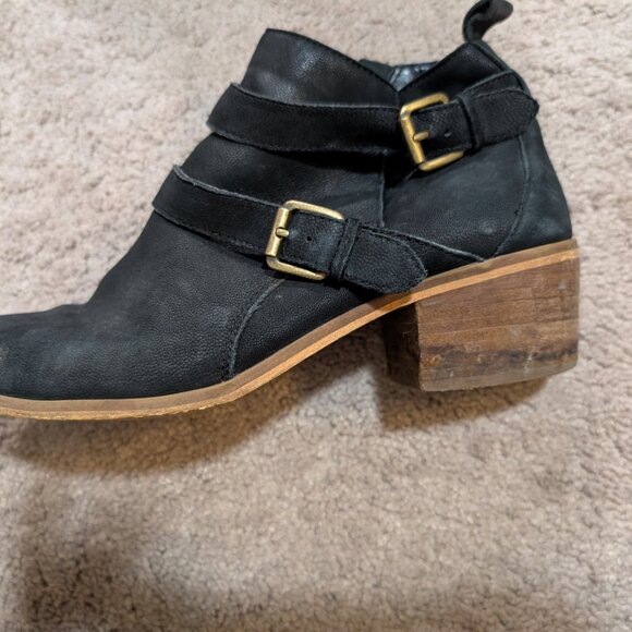 Black Buckled Ankle Boots - Picture 3 of 7